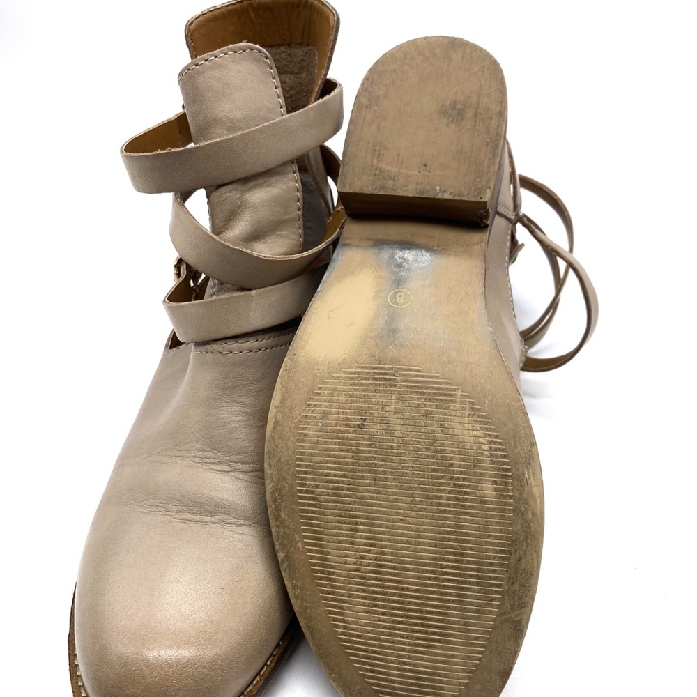 Steve Madden Peladino Beige Cutout Boots Leather Size 8 Shoes Boho Bohemian. - Picture 6 of 8